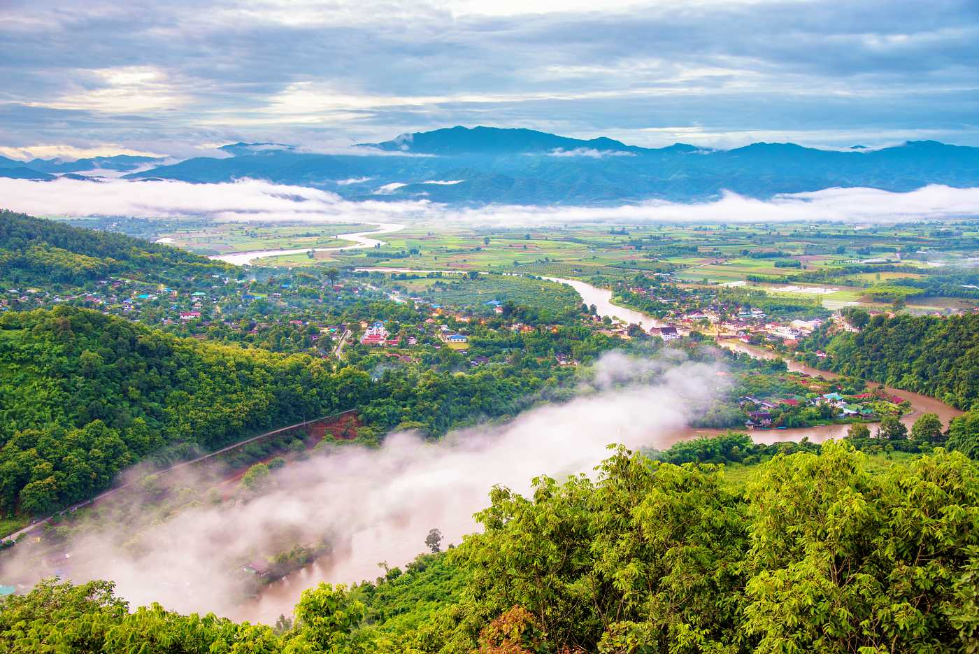 1400 Thaton city in the morning with a mist shutterstock 252188350