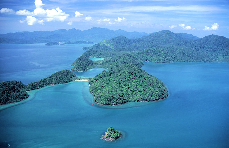 Ko Chang sueden von oben aus Flugzeug