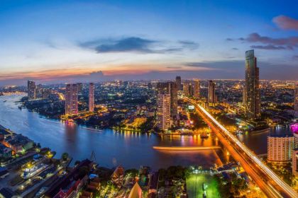 1400 Bangkok Skyline Fluss